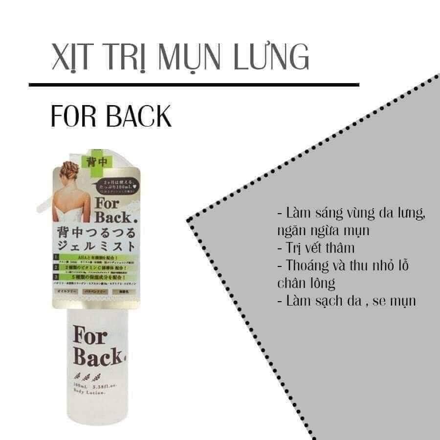 Xịt Trị Mụn Lưng Dạng Xịt For Back Nội Địa Nhật Bản