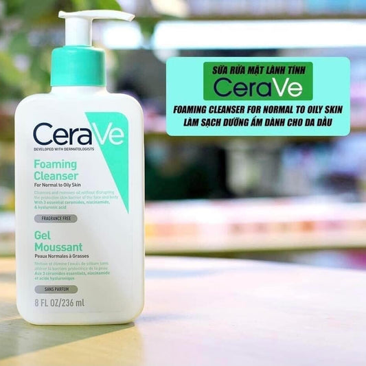 Sữa Rửa Mặt Cerave Pháp Màu Xanh Mint- Dành Cho Da Thường, Da Dầu, Kháng Viêm Mụn