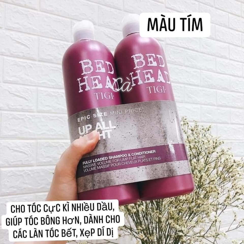 Sét Dầu Gội Tigi Tím Phục Hồi Tóc Nhuộm, Mềm Mượt 750ml*2